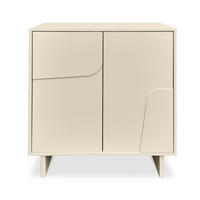 SIDEBOARD FLORA beige, 80 cm, 2 Türen, Melaminbeschichtung - Beige, Holzwerkstoff/Metall (80/95/40cm) - Sicaan