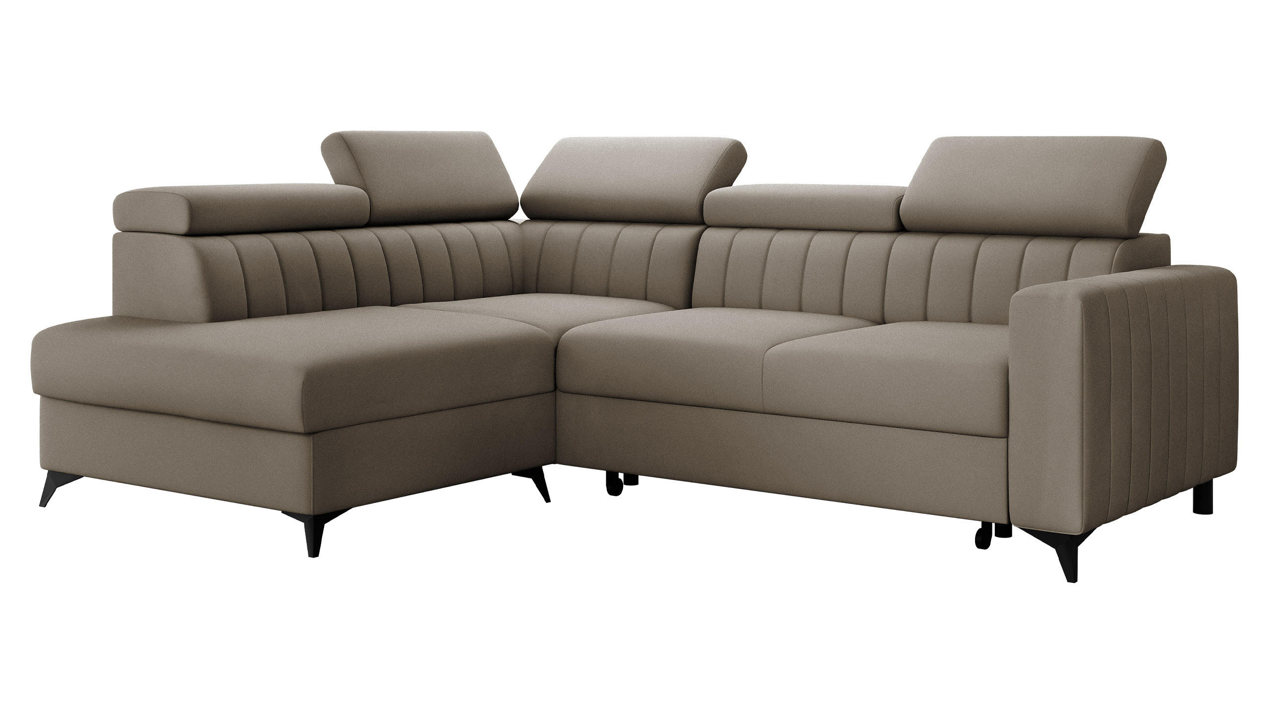 Mirjan24 Ecksofa Beige 249x195 cm
