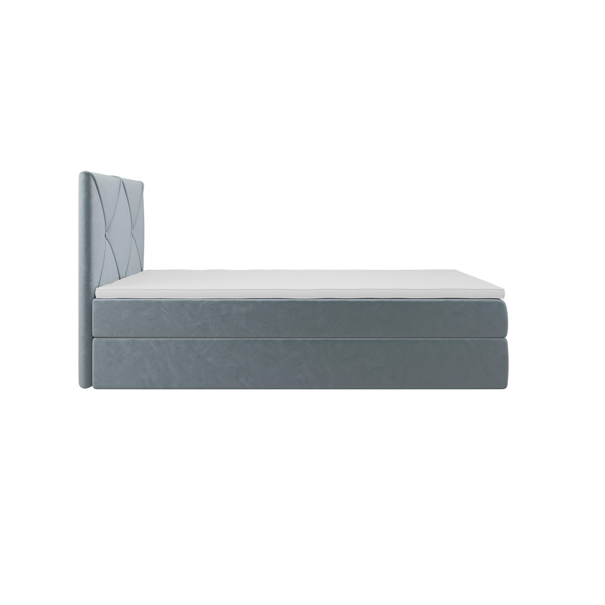 BOXBETT ALTEA 90x200 Monolith 72, mit Matratze H3, Bonell und Topper, Blau - Blau, Holz/Kunststoff (90/200cm) - Bedante