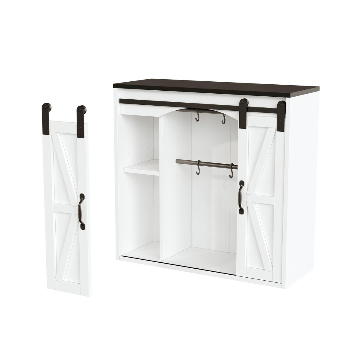 GESCHIRRSCHRANK Weiß 80/31/76 - Weiß, Holz (80/76/31cm)