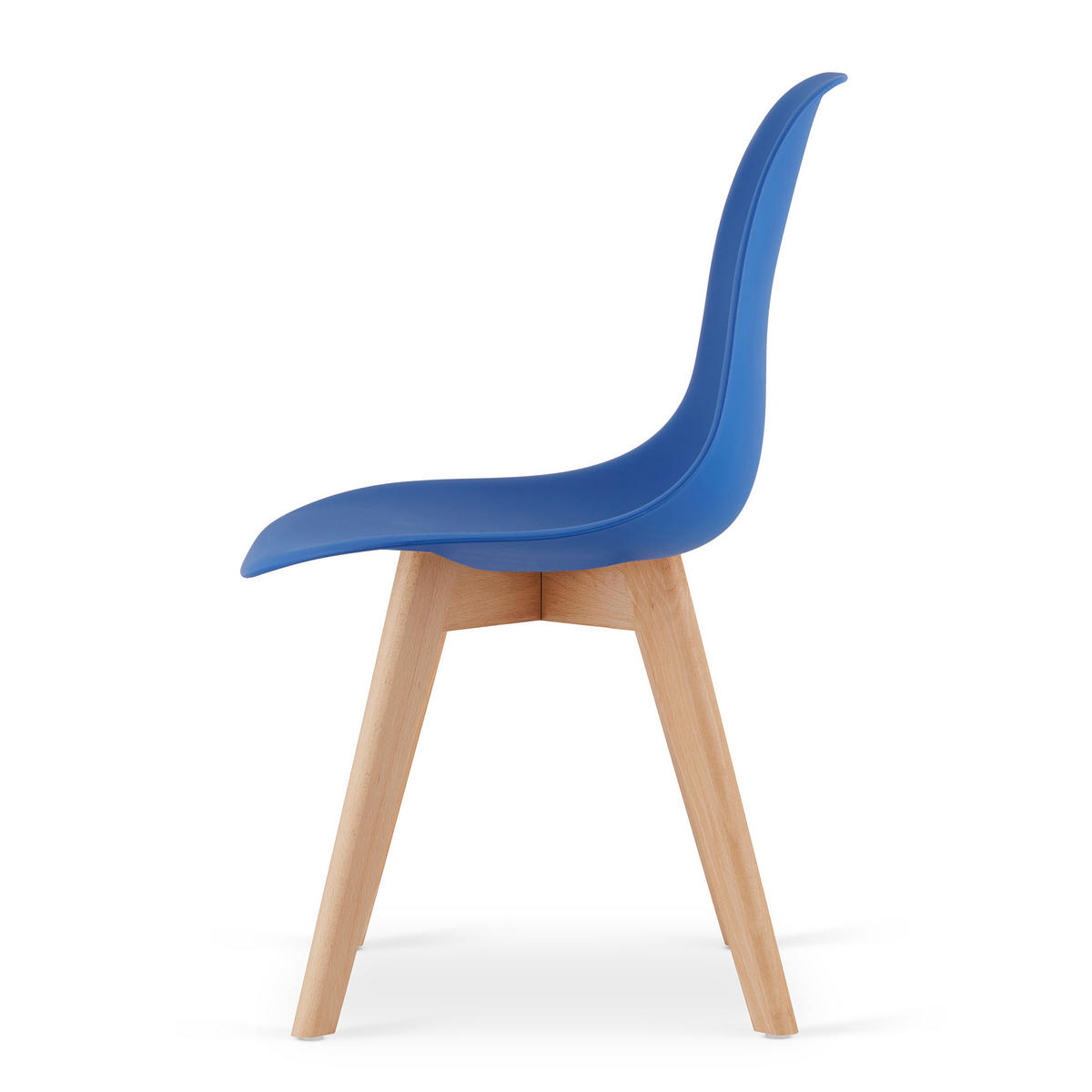 ESSZIMMERSTUHL 2-er Set KITO blauer Sitz, natürliche Beine - Blau/Naturfarben, Kunststoff (46/80/54.5cm) - Valora