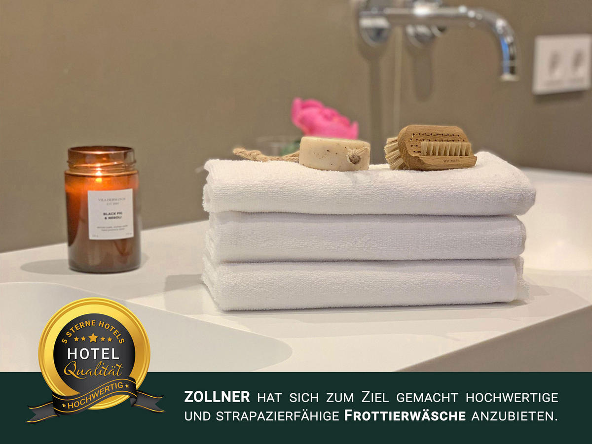 HANDTÜCHER, 10er-Set, 50x100 cm, 80% Baumwolle, 20% Polyester, Weiß - Weiß, Naturmaterialien (50/100cm) - Zollner