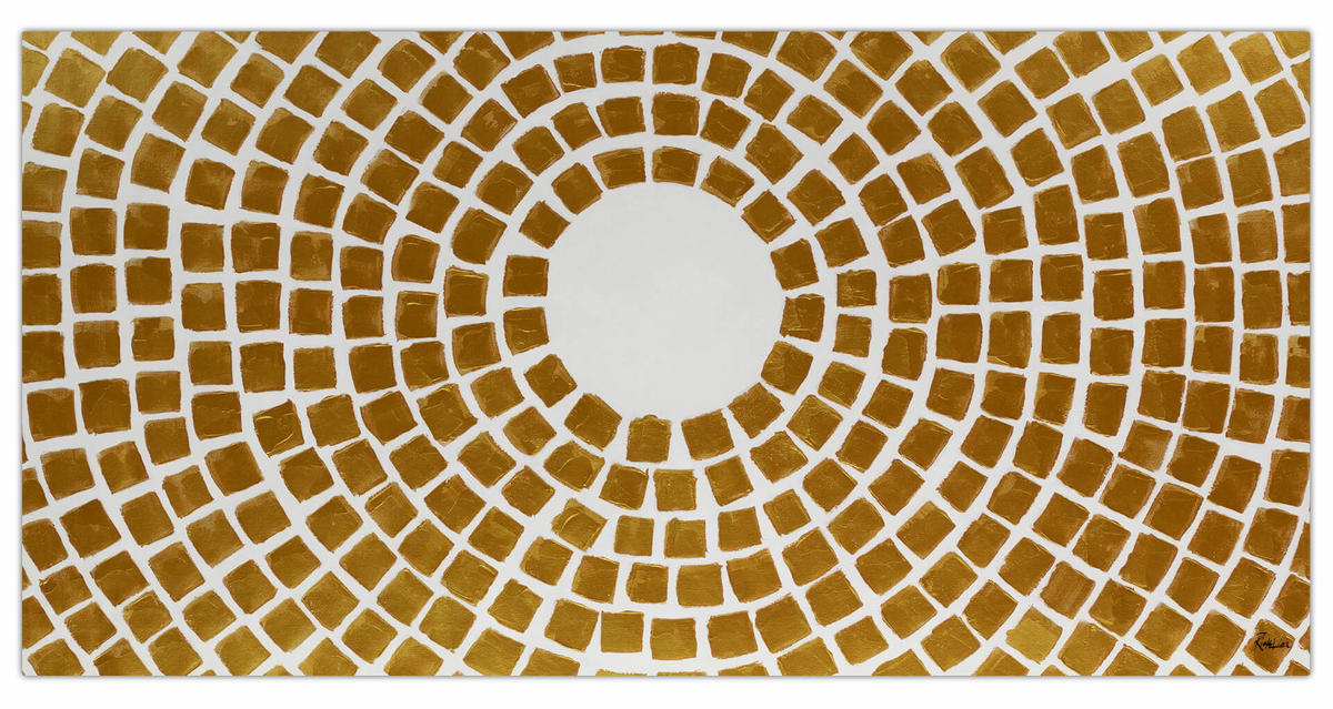 ÖLGEMÄLDE XXL Gold 200/100 cm - Goldfarben/Weiß, Holz/Textil (6.68/100cm) - KUNSTLOFT