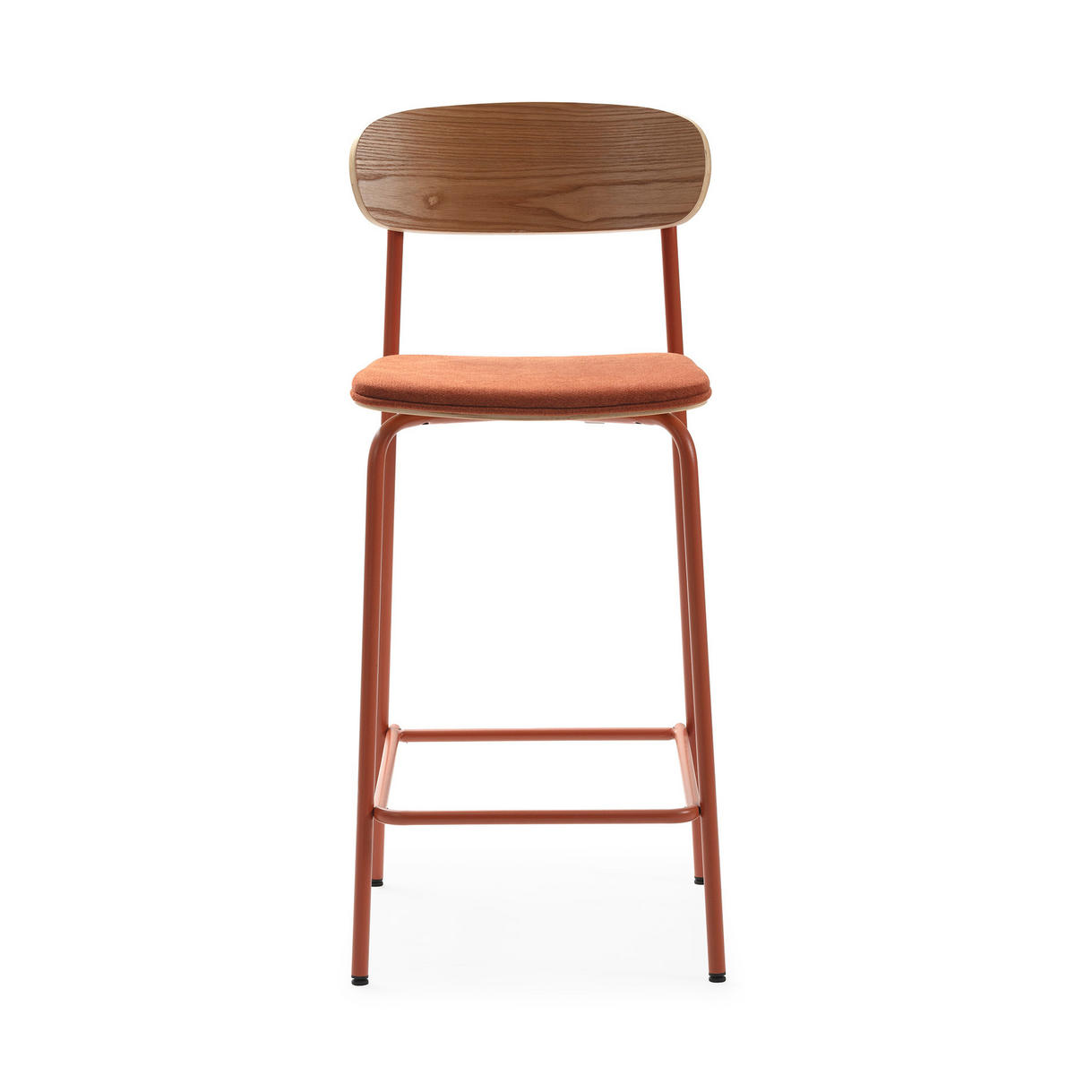 BARHOCKER (Set aus 2) aus Stoff mit schwarzen Metallbeinen - adriana 42/48/66 cm - Orange, Textil (48/66/42cm) - Drawer