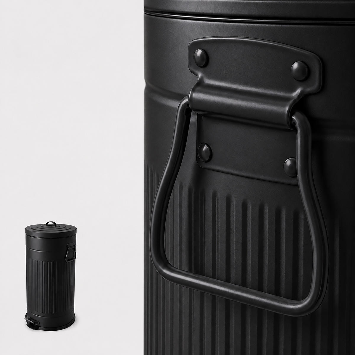 TRETEIMER Schwarz 30 l Soft-Close Metall - Schwarz, Kunststoff/Metall (29.5/67/29.5cm) - Relaxdays