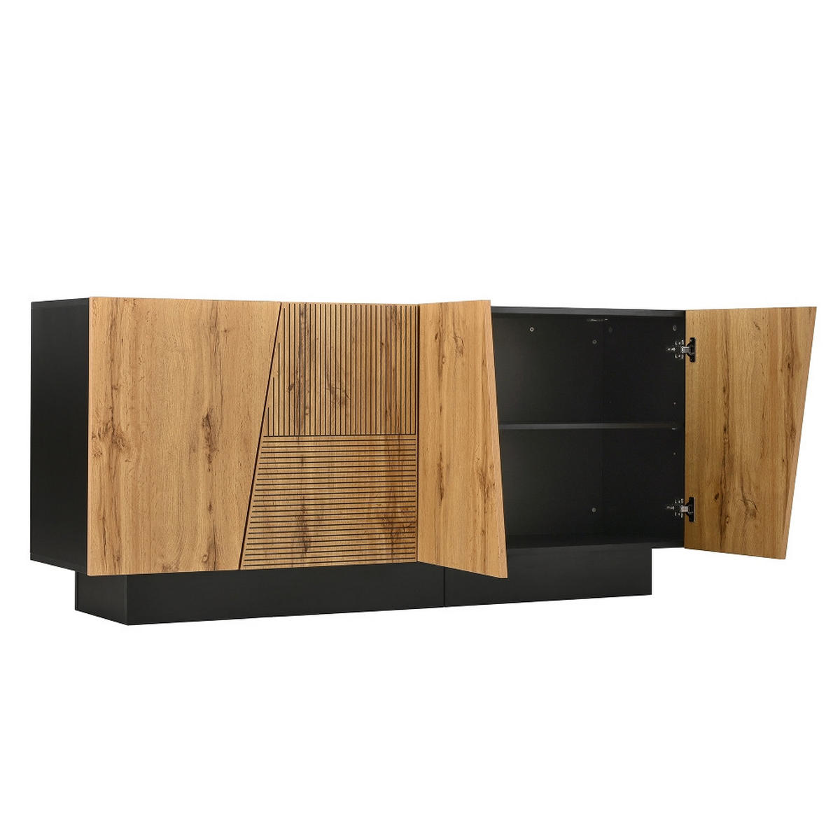 SIDEBOARD 160 cm, MODERNES DESIGN, Aufbewahrungsschrank, Schwarz-Holzfarbe, Wohnzimmer, 160/40/72 cm - Schwarz, Holzwerkstoff (40/72/160cm) - Rolipo