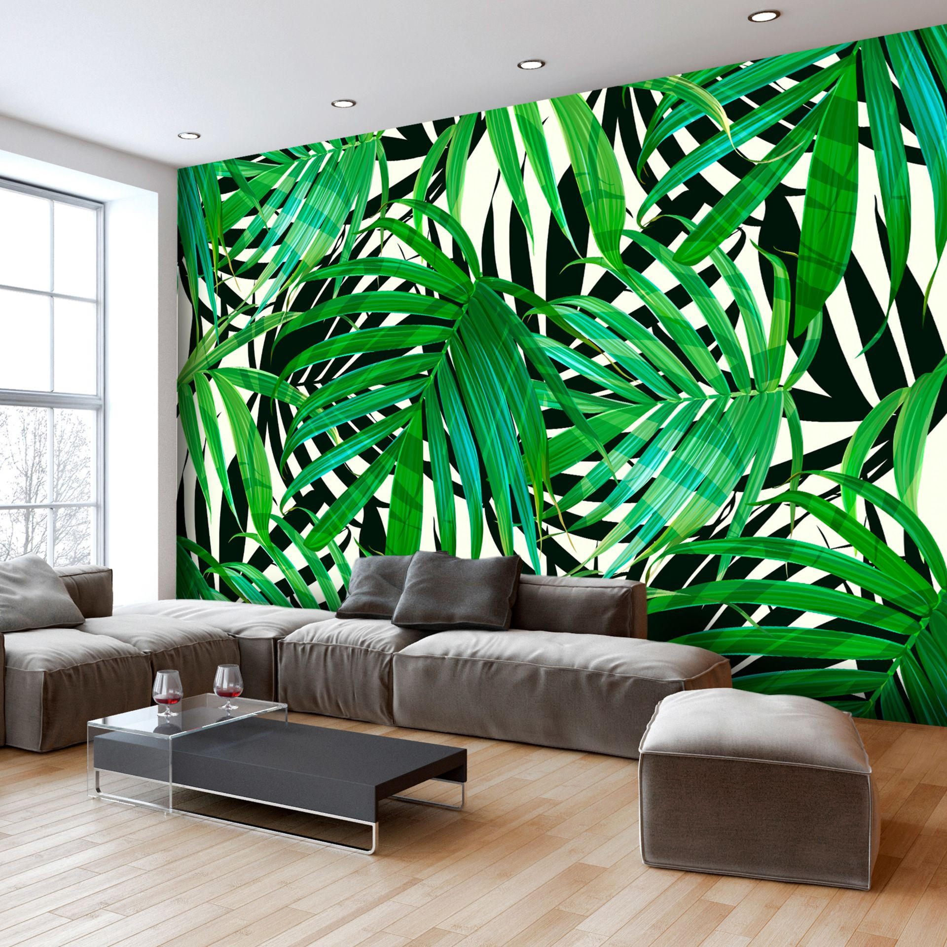 VLIESTAPETE Grün 400/280 cm - Schwarz/Grün, Textil (400/1cm) - KUNSTLOFT