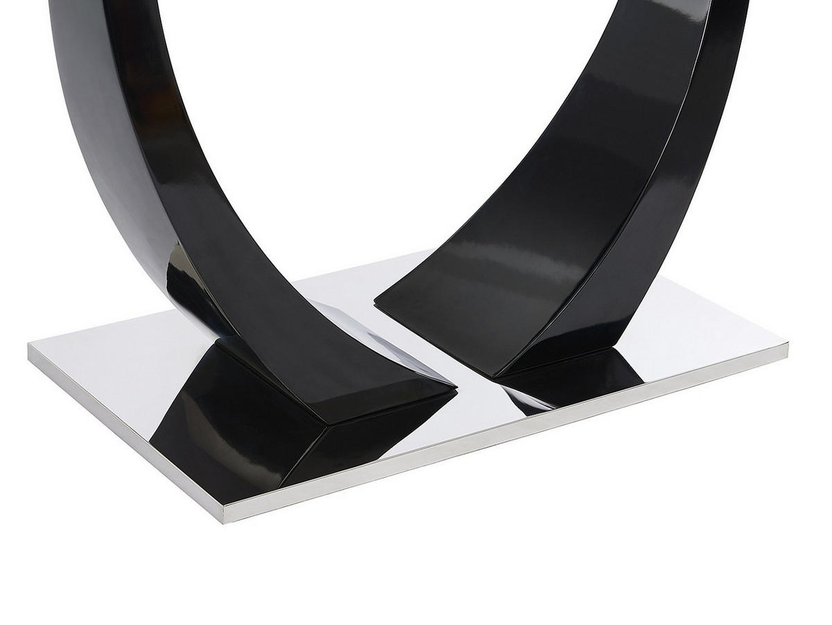 ESSGRUPPE - 8 Personen - Glas - Transparent, Schwarz - MEZZO - Transparent/Schwarz, Glas (200/74.5/100cm) - Vente-Unique