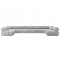 WOHNLANDSCHAFT modulares Sofa Garvo-U3 - 475x190x70 cm Grau Cord - Grau, Holzwerkstoff/Textil (475/70/190cm) - ALTDECOR