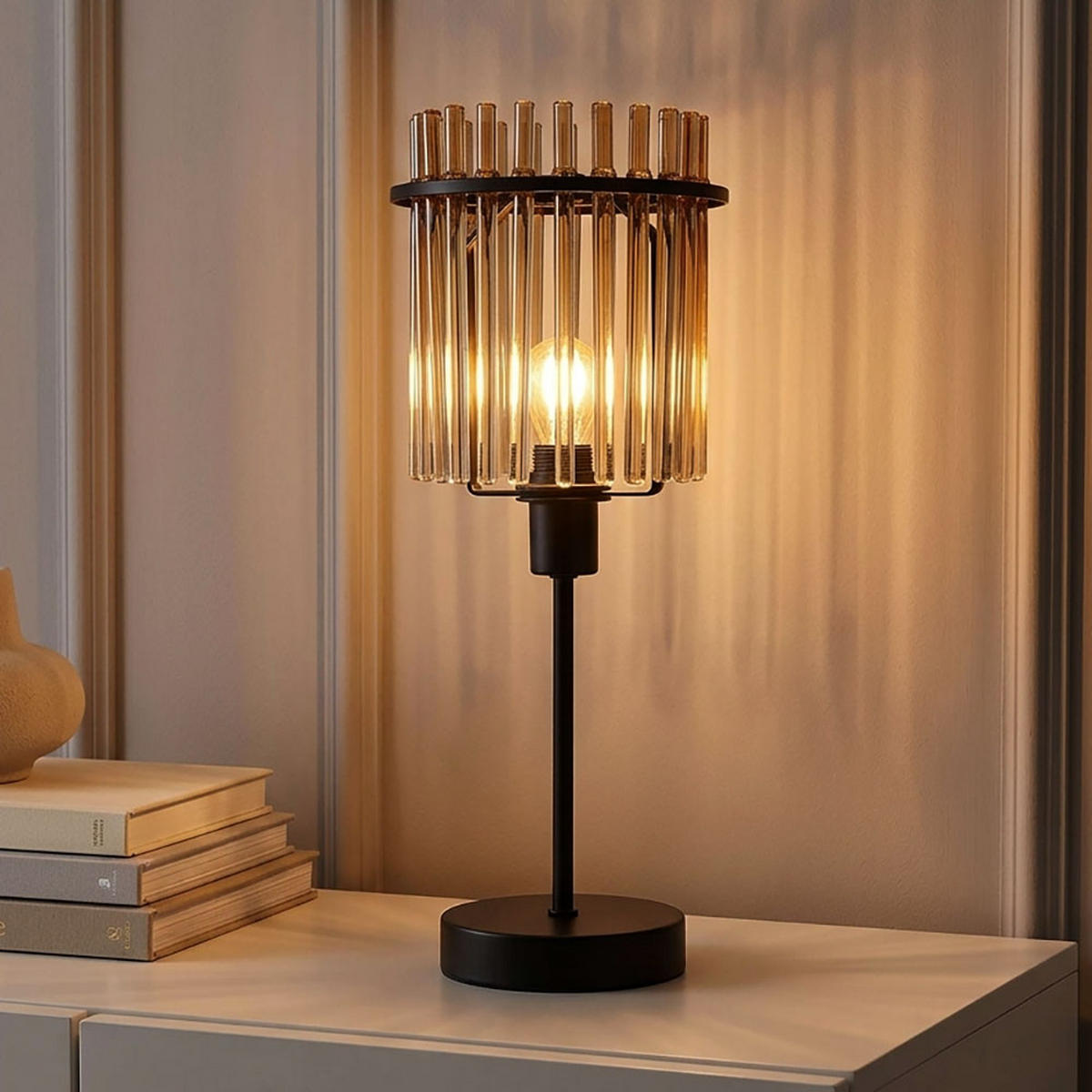 TISCHLEUCHTE GORLEY - Orange, Glas (15/15/37.5cm) - Globo Lighting
