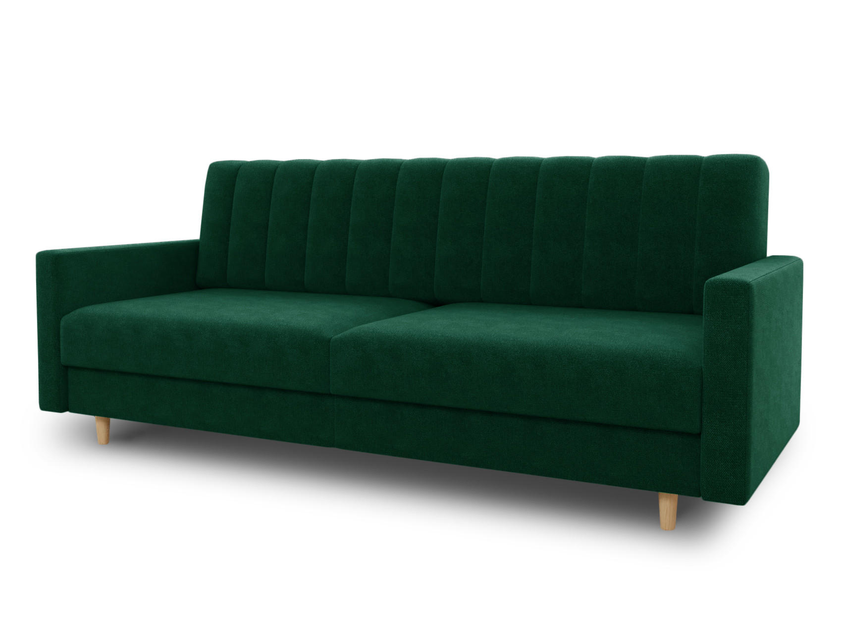 SCHLAFSOFA Sara - Beige/Grün, Holz/Textil (214/86/90cm)