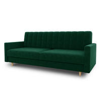 SCHLAFSOFA Sara - Beige/Grün, Holz/Textil (214/86/90cm)