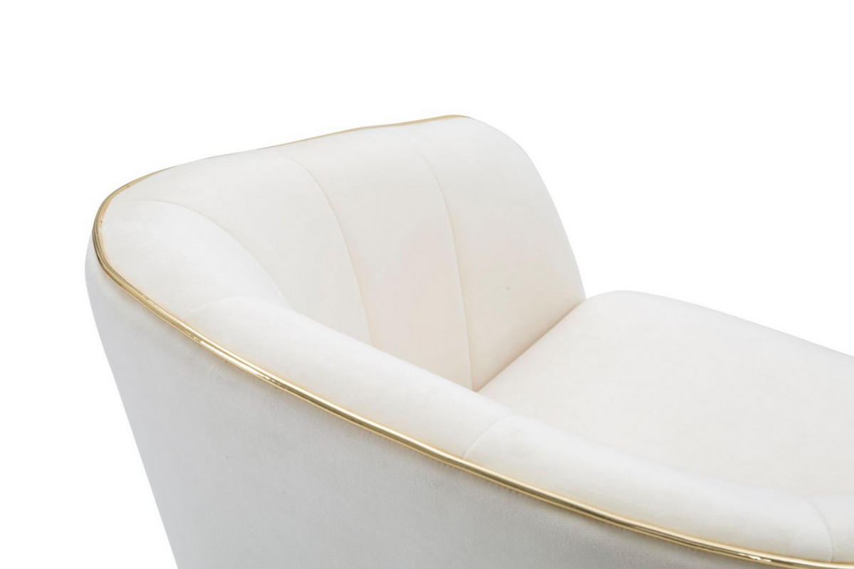 SESSEL Paris, cremefarben und goldfarben, Polyester, Kiefernholz und Metall, 62 x 58 x 78 cm - Goldfarben/Creme, Holz/Kunststoff (62/78/58cm) - Mauro Ferretti