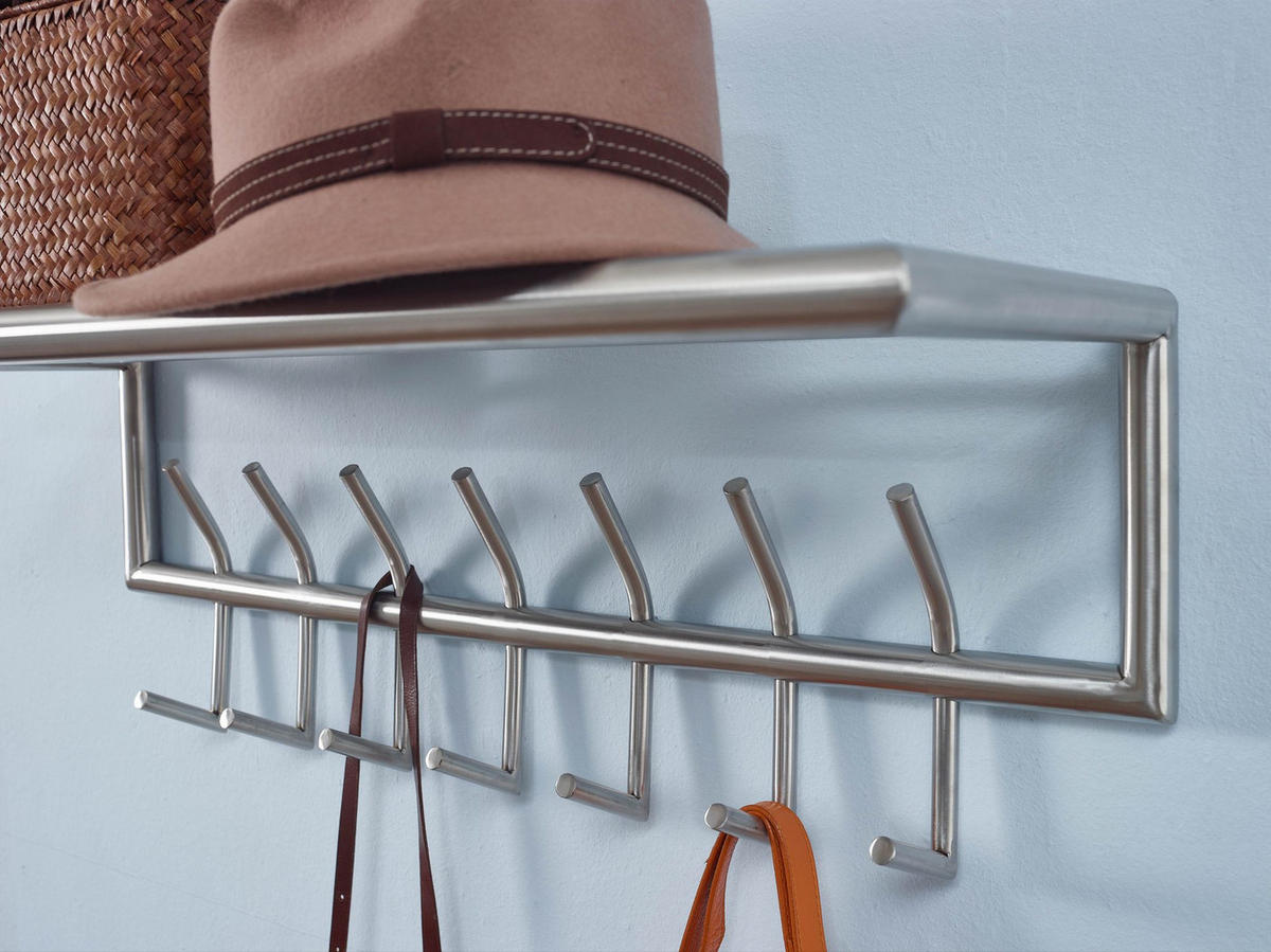 WANDGARDEROBE Metall Silber Modern mit Aufbewahrungsmöglichkeiten - Silberfarben, Metall (75/29/30cm) - KADIMA DESIGN
