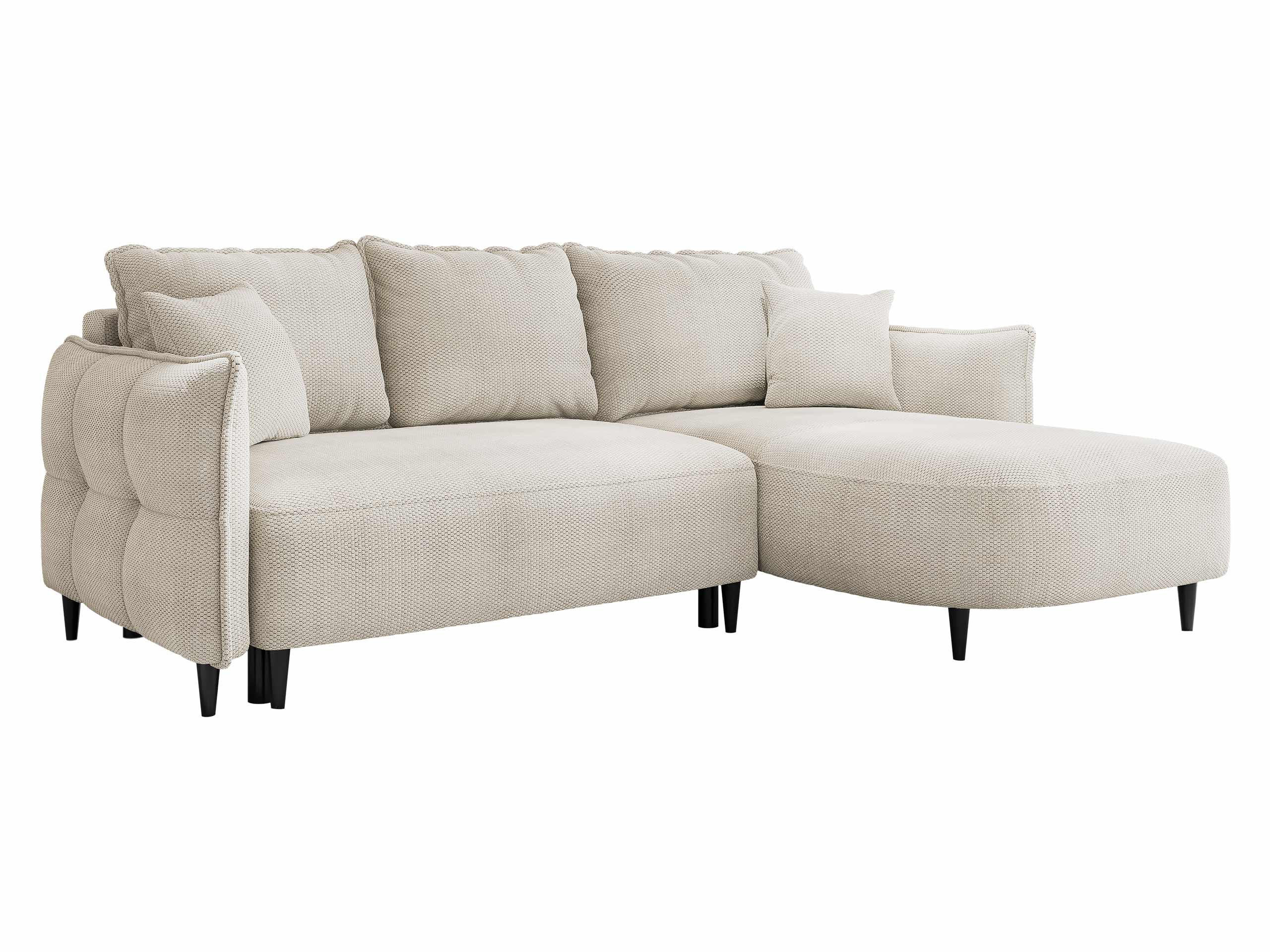 ECKSOFA Sycylia, Seite: Rechts - Creme/Schwarz, Holz/Textil (165/244cm) - MIRJAN24