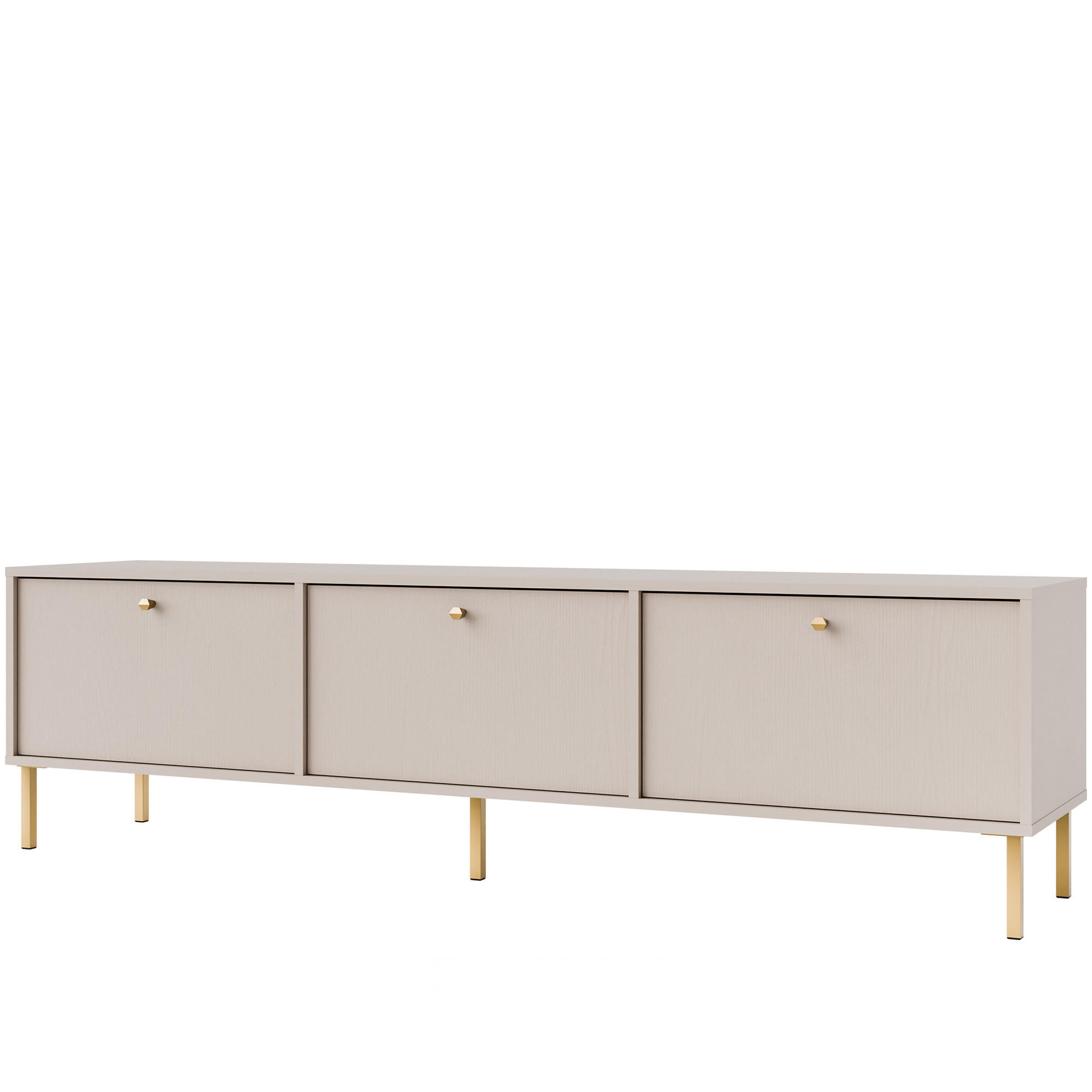 TV-LOWBOARD FLOREN, Creme/Gold - Creme, Holzwerkstoff/Metall (180/50/40.8cm) - KONSIMO®