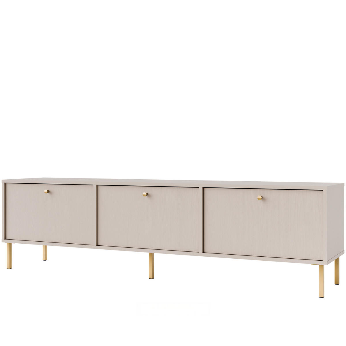 TV-LOWBOARD FLOREN, Creme/Gold - Creme, Holzwerkstoff/Metall (180/50/40.8cm) - KONSIMO®