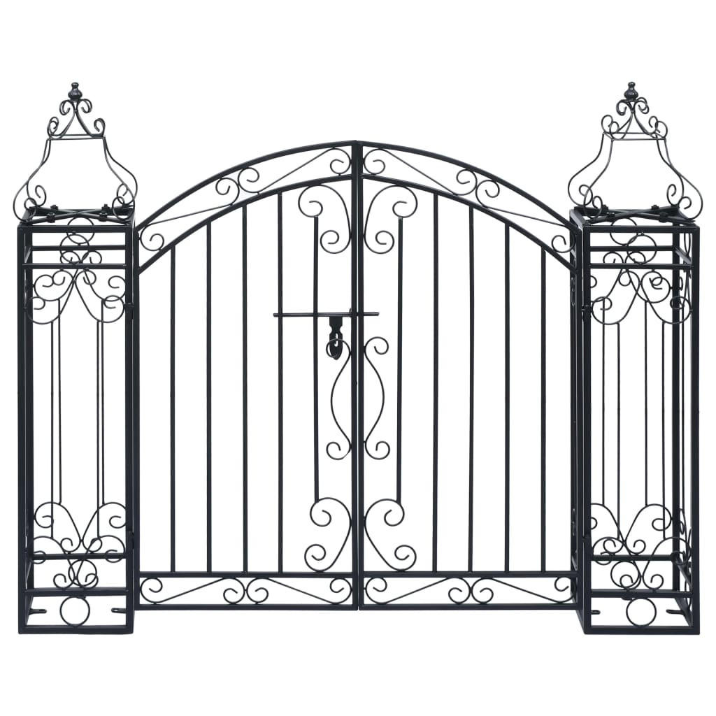 GARTENTOR Deko Schmiedeeisen 122/20.5/100 Cm - Schwarz, Metall (122/100/20.5cm) - vidaXL