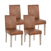 ESSZIMMERSTUHL 4er-Set klassisch und zeitlos 90x43x56cm Sitzhöhe 45cmTextil Beine Struktur - Eiche Wildlederimitat - Braun, Textil (43/90/56cm) - CHEFGASTRO