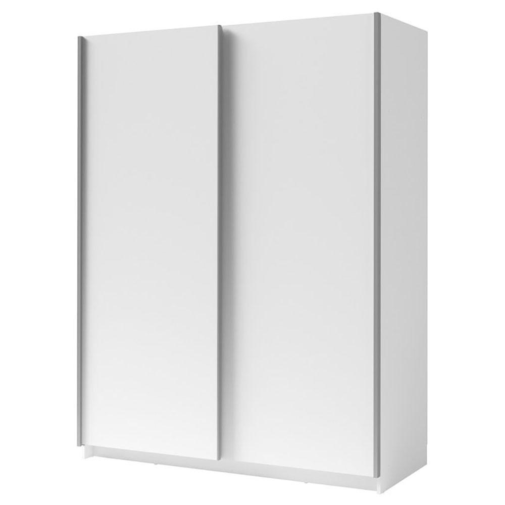 SCHWEBETÜRENSCHRANK Gozo Weiß 150 / 62 / 198cm - Weiß/Grau, Holz/Holzwerkstoff (150/198/62cm) - Feldmann-Wohnen