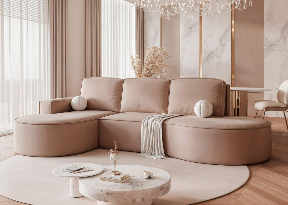 ECKSOFA Arlet Mit Schlaffunktion - Braun, Holzwerkstoff/Textil (277/156cm) - Fun Möbel