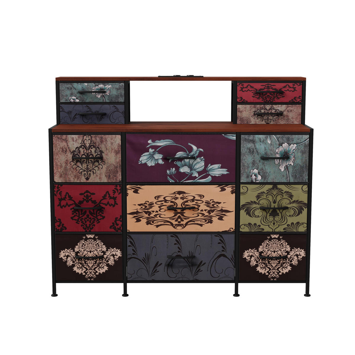 SCHMINKTISCH, 13 Schubladen, Vintage Design, für Schlafzimmer & Wohnzimmer - Multicolor, Holz (109.2/97.3/28cm) - EuroLiving