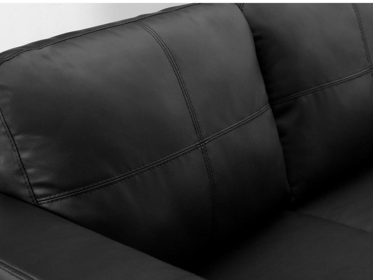 ECKSOFA - Kunstleder - Schwarz - ACKLEY - Schwarz, Leder (133/196cm) - Vente-Unique