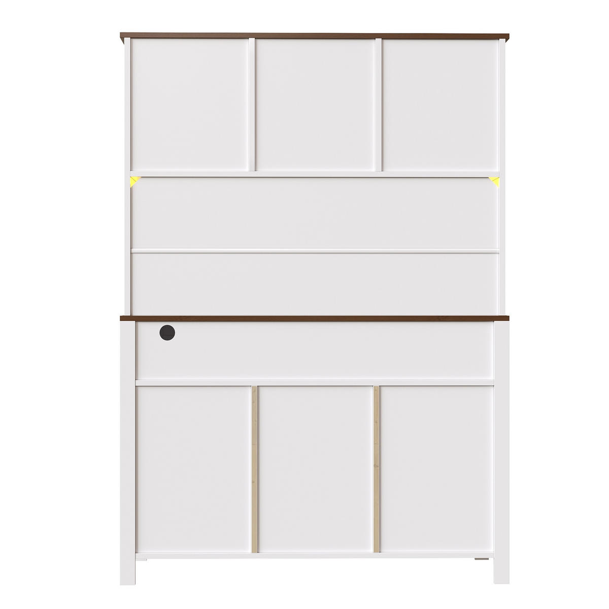 HOCHSCHRANK in Weiß Küchenschrank mit LED-Lichtleiste und Schubladen für Küche und Wohnzimmer, B120/T40/H170 cm - Weiß, Glas/Holzwerkstoff (120/70/40cm) - STILVORA