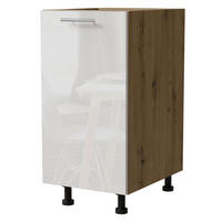 KÜCHENUNTERSCHRANK Essen D1D/40 Weiß Hochglanz / Eiche Artisan Matt 40 / 50 / 82cm - Weiß Hochglanz/Eiche Artisan, Holz/Holzwerkstoff (40/82/50cm) - Feldmann-Wohnen