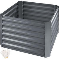 HOCHBEET Artemisia,80 x 80 x 57 cm,grau - Grau, Metall (80/57/80cm) - tectake