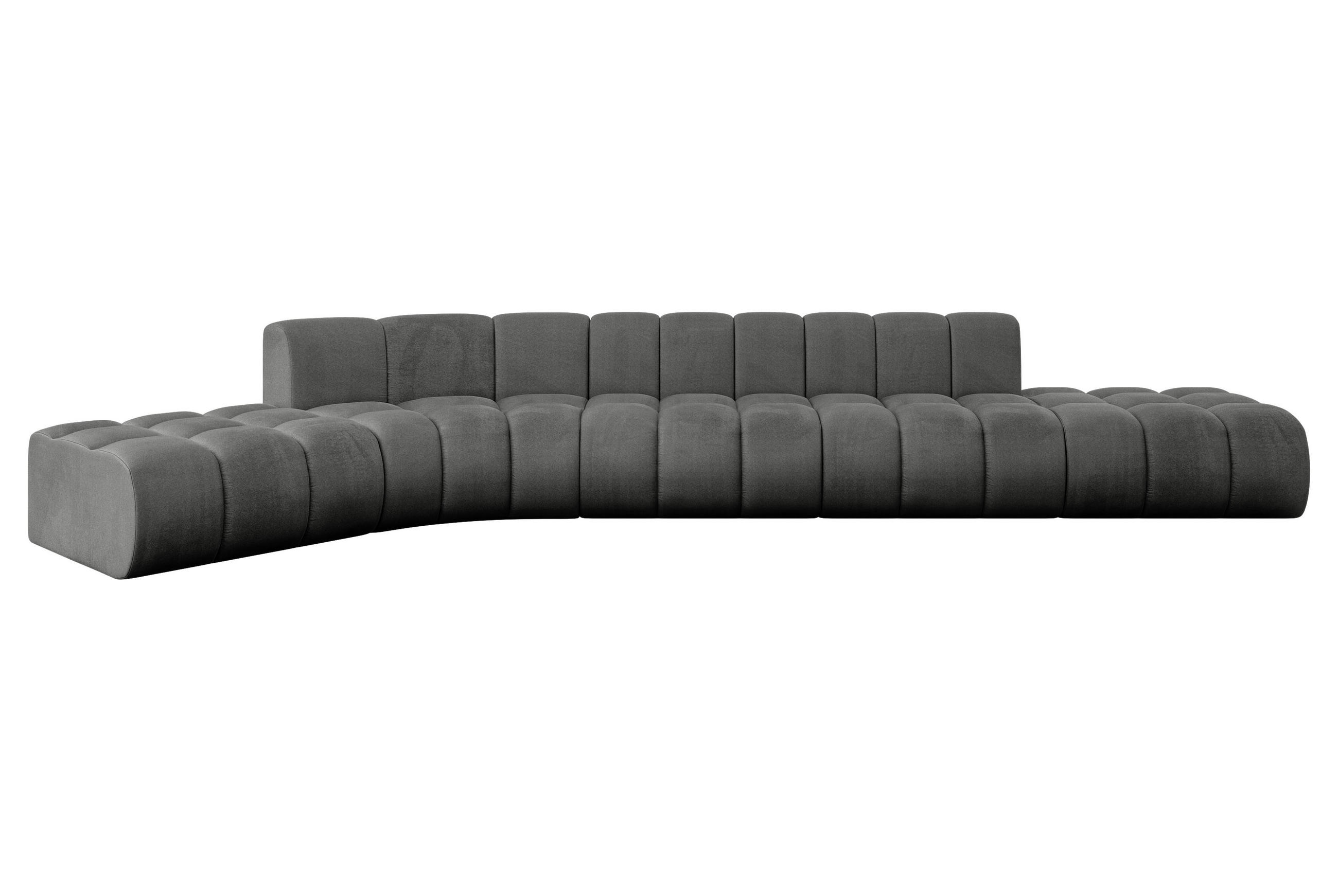 ECKSOFA modulares Sofa Solven-L2 - 471x174x70 cm Dunkelgrau - Dunkelgrau, Holzwerkstoff/Textil (471/174cm) - ALTDECOR