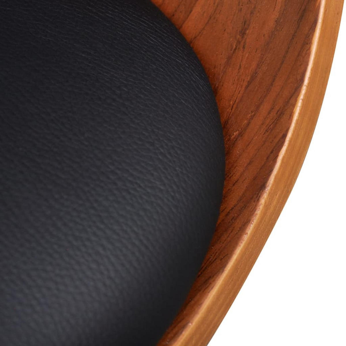 ESSZIMMERSTÜHLE 2 Stk. Bugholz und Kunstleder 51*59.5*72cm - Schwarz, Leder (51/72/59.5cm) - ZMH