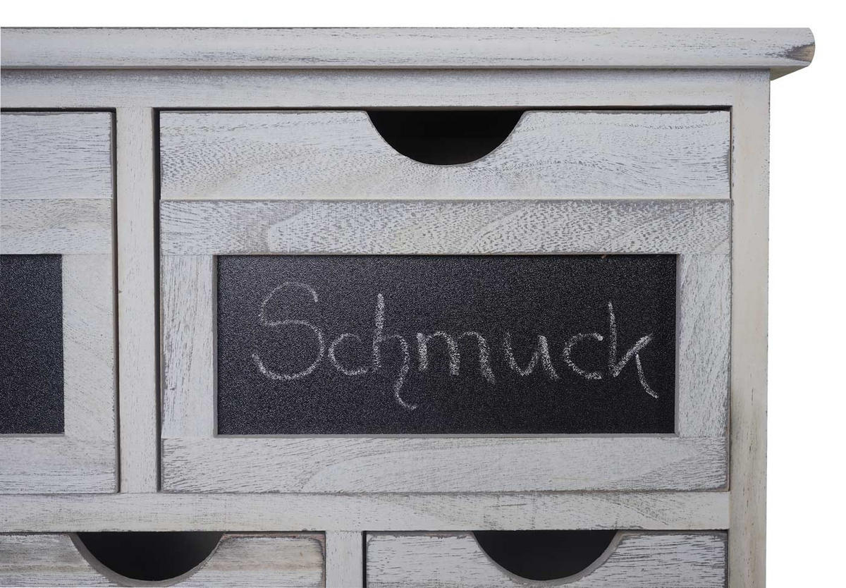 KOMMODE MIT TAFEL SHABBY-LOOK Cremeweiß, Anthrazit - Anthrazit/Weiß, Holz (60/87/30cm) - MCW