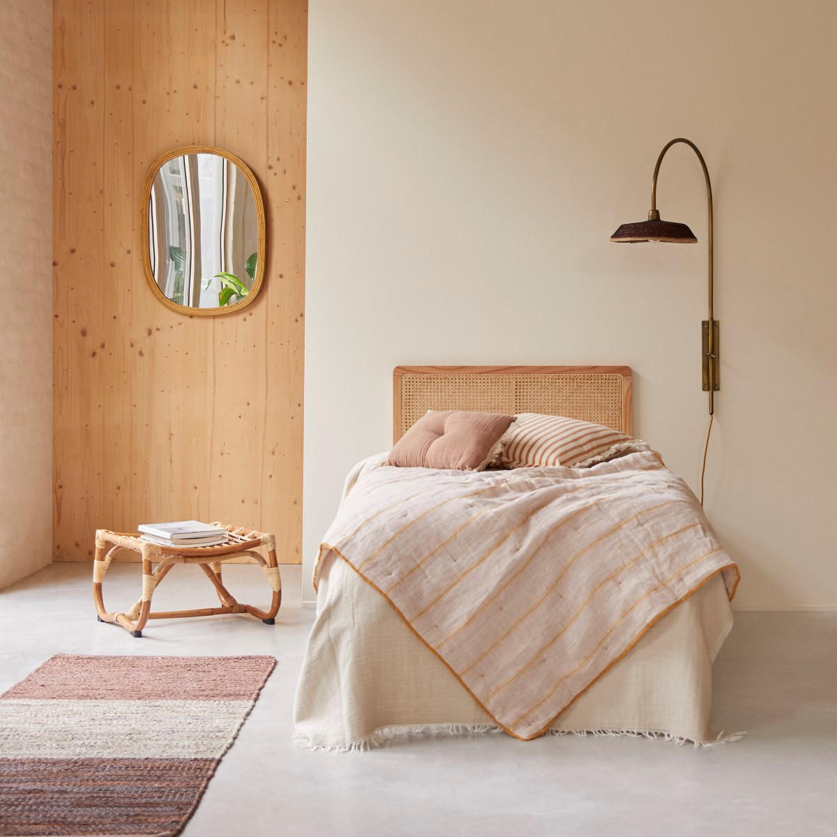 KOPFTEIL Adèle Natur aus Rattan - Naturfarben, Naturmaterialien (90/115/3cm) - Tikamoon