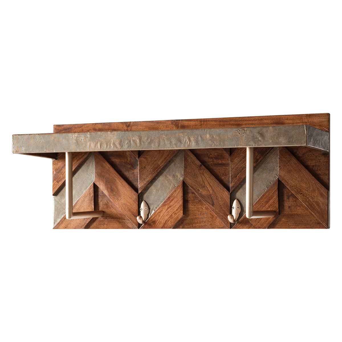 WANDGARDEROBE - Akazie massiv / Metall - Akaziefarben, Metall (81/30/25cm) - home24