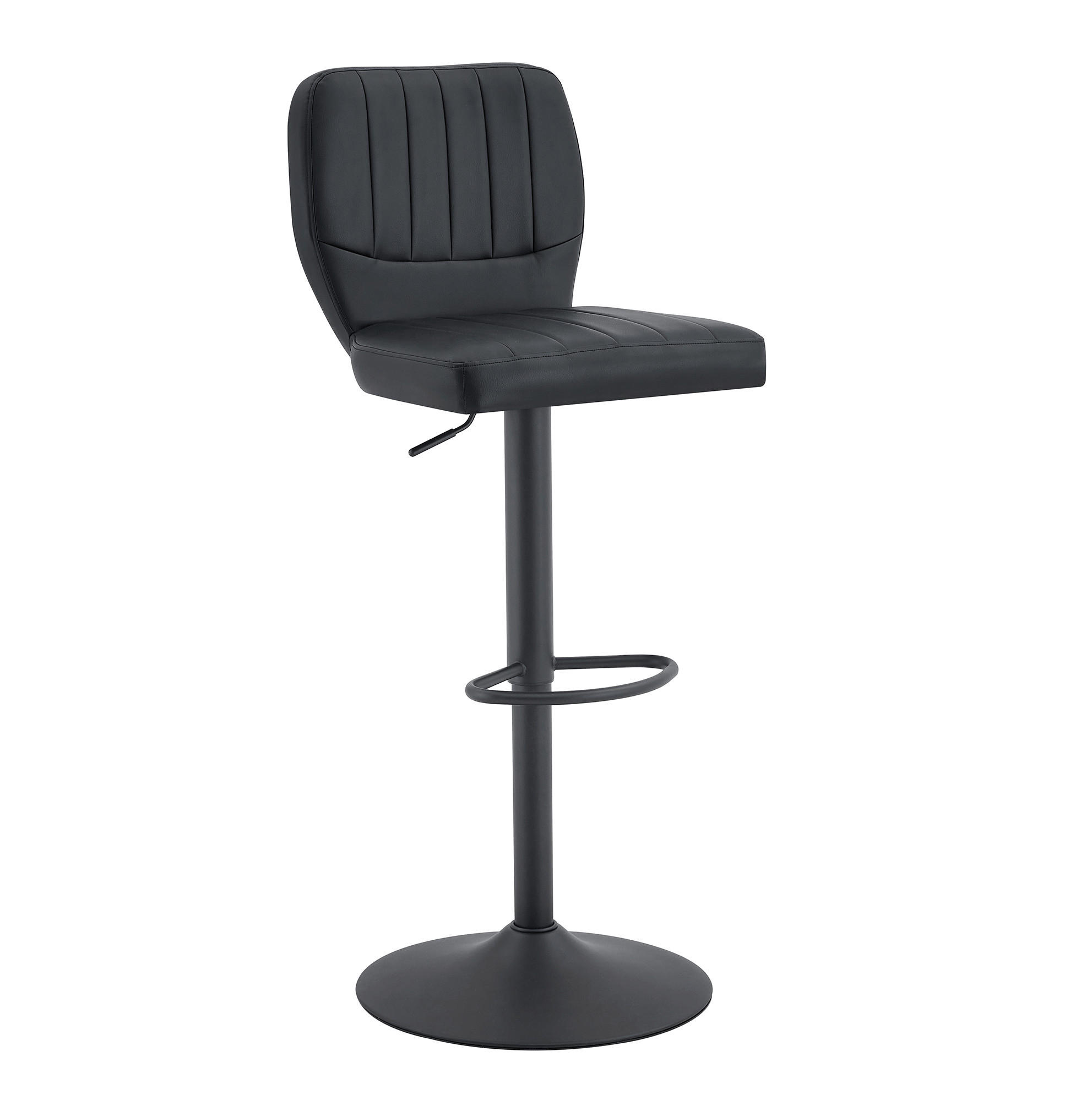 BARHOCKER höhenverstellbar 62-83 cm Schwarz - Schwarz, Metall (45/114/52cm) - Meubliv