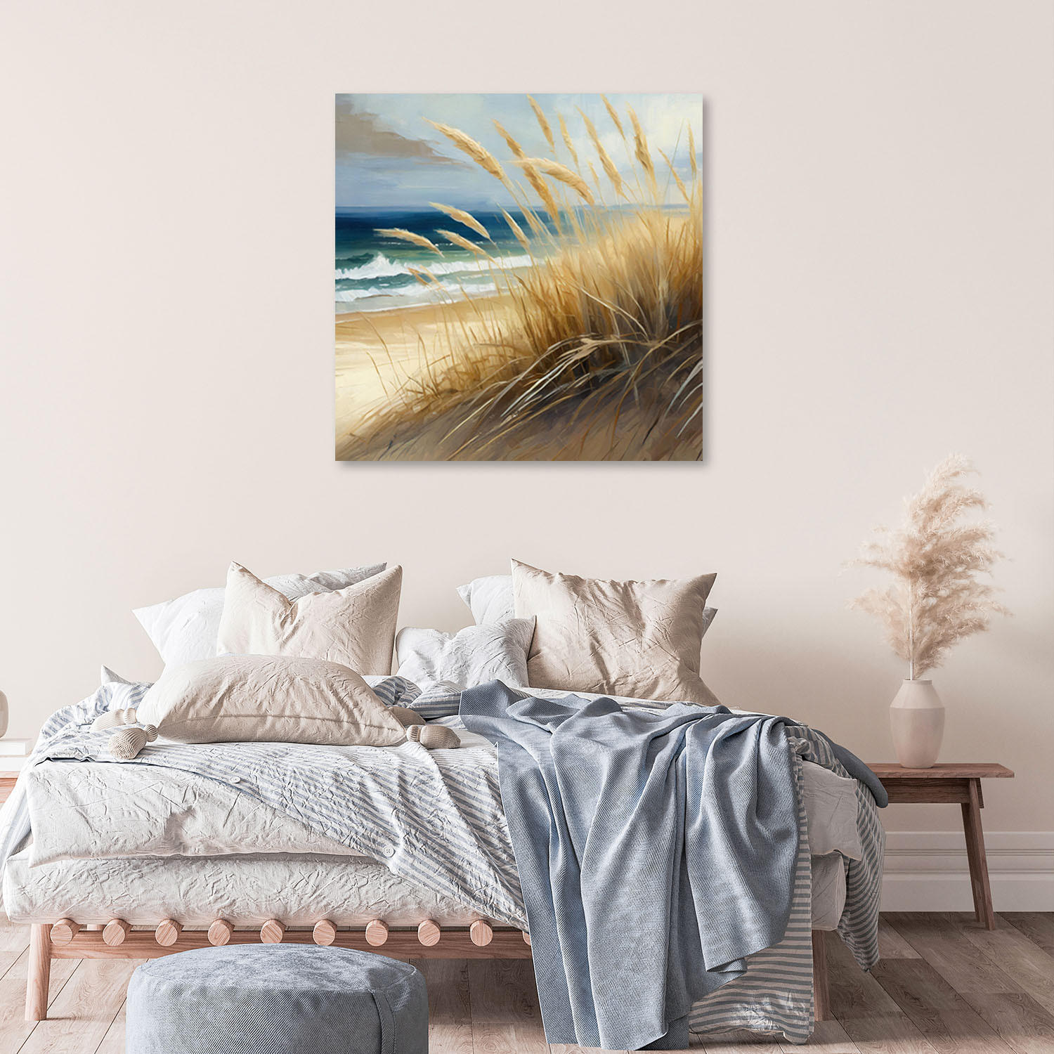 LEINWANDBILD Strand, Meeresdünen, Natur 30x30cm - Beige, Textil (30/30cm) - Feeby