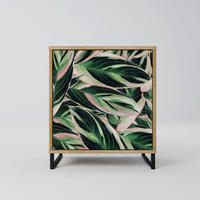SIDEBOARD EERIE STROMANTHE, Eichefarben, 57,5x42x67,5 cm, Schwarze Metall-Rahmenfüße - Eichefarben/Multicolor, Holzwerkstoff/Metall (57.5/67.5/42cm) - SpaceRebels