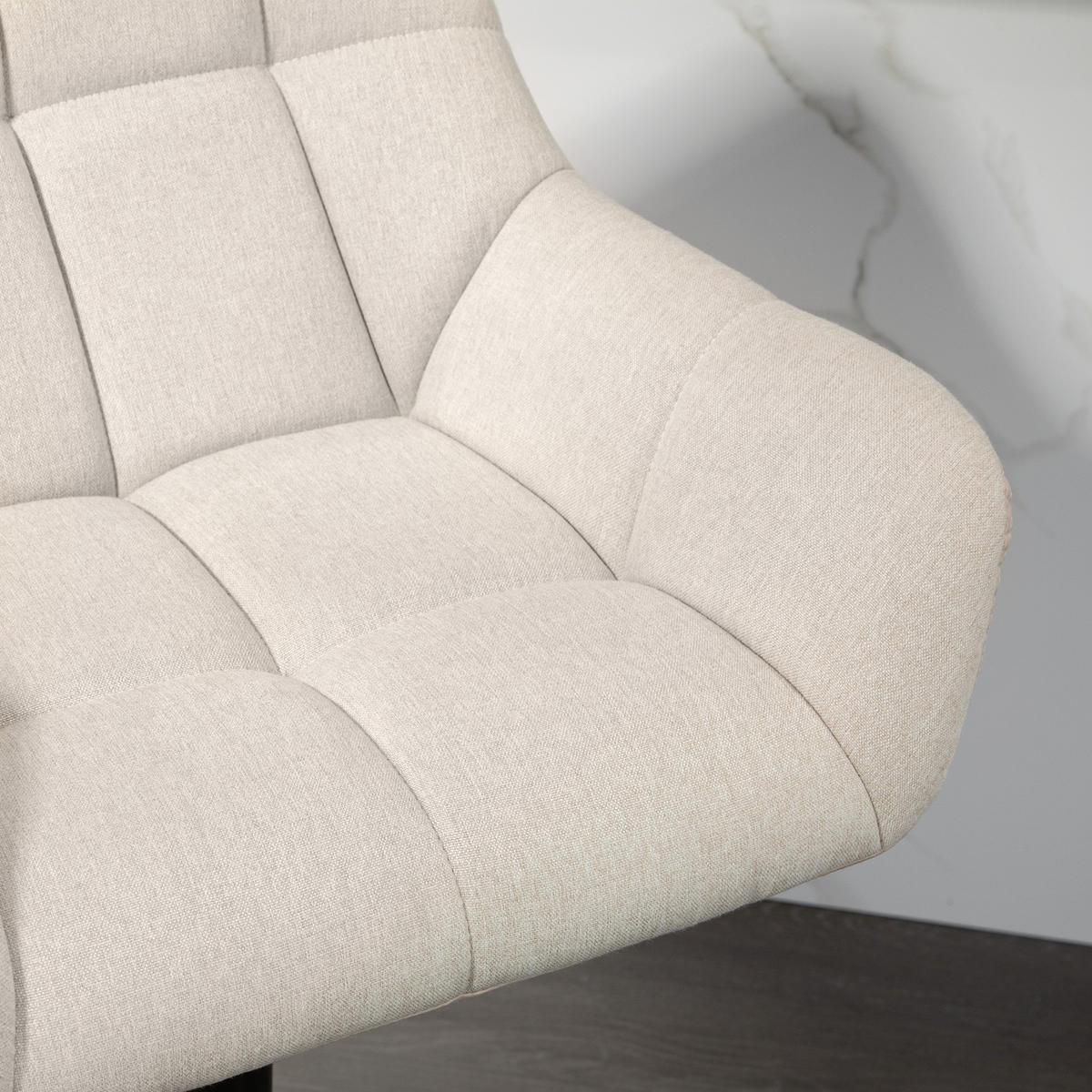 BARHOCKER 2er-Set DE-07996 Retro-Design, höhenverstellbar, 360° drehbar Creme - Creme, Metall (52.5/114/57.5cm) - ComfortXL
