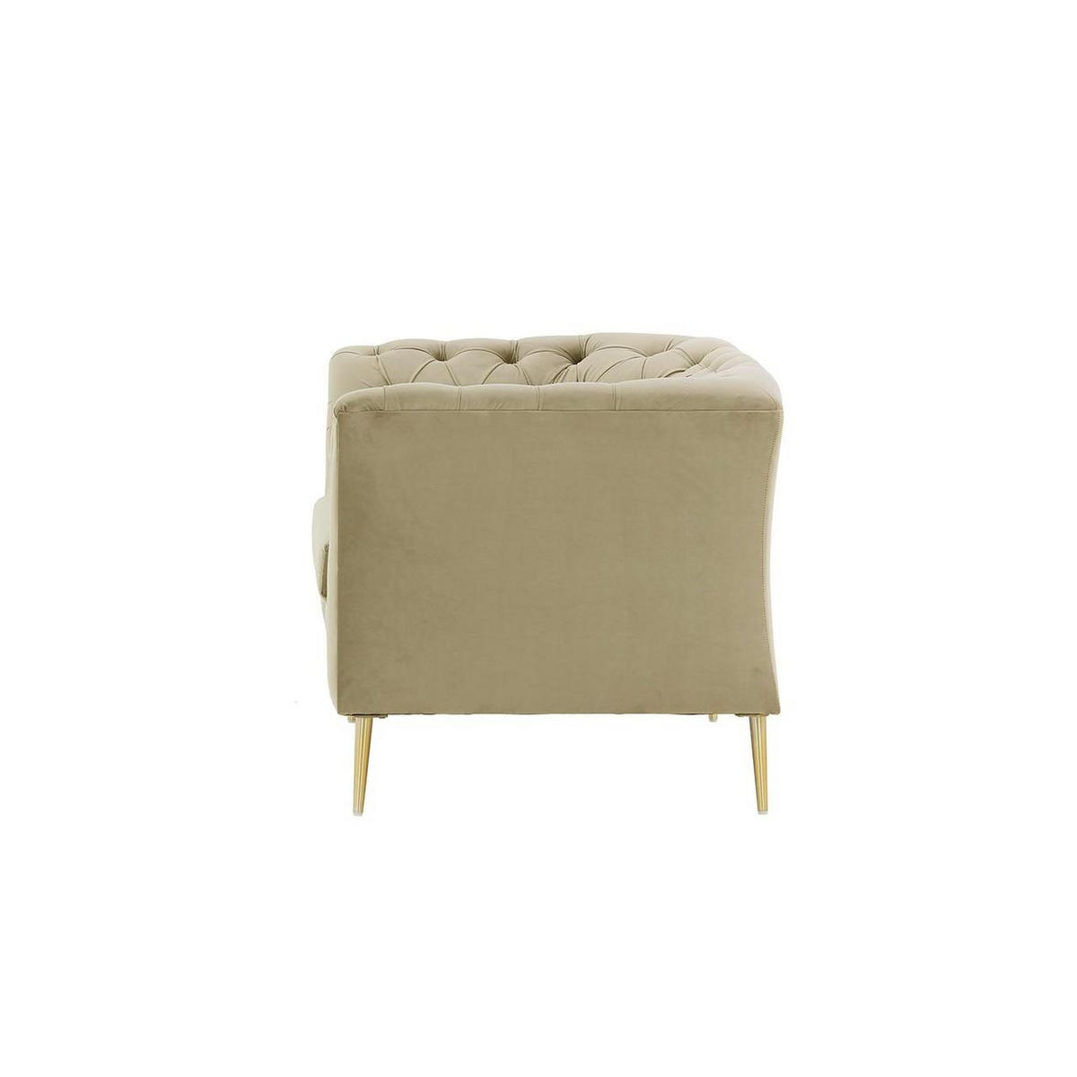 SESSEL Chesterfield Modern-Velluto 3 - Beige, Holz/Textil (106/74/80cm)