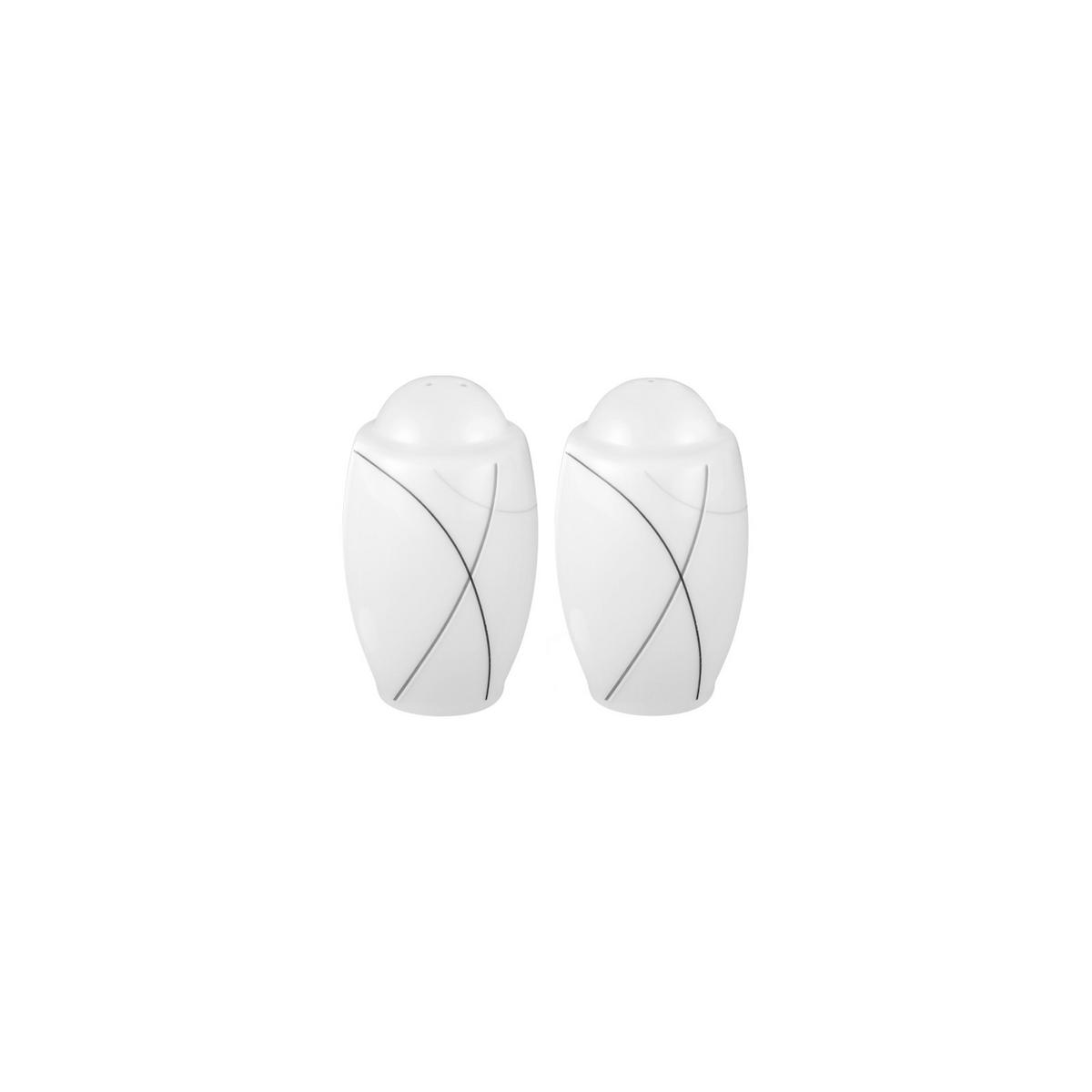 SALZ- UND PFEFFERSTREUER-SET Trio Highline weiß-grau - Weiß/Grau, Keramik (4.7/7.8/4.7cm) - Seltmann Weiden