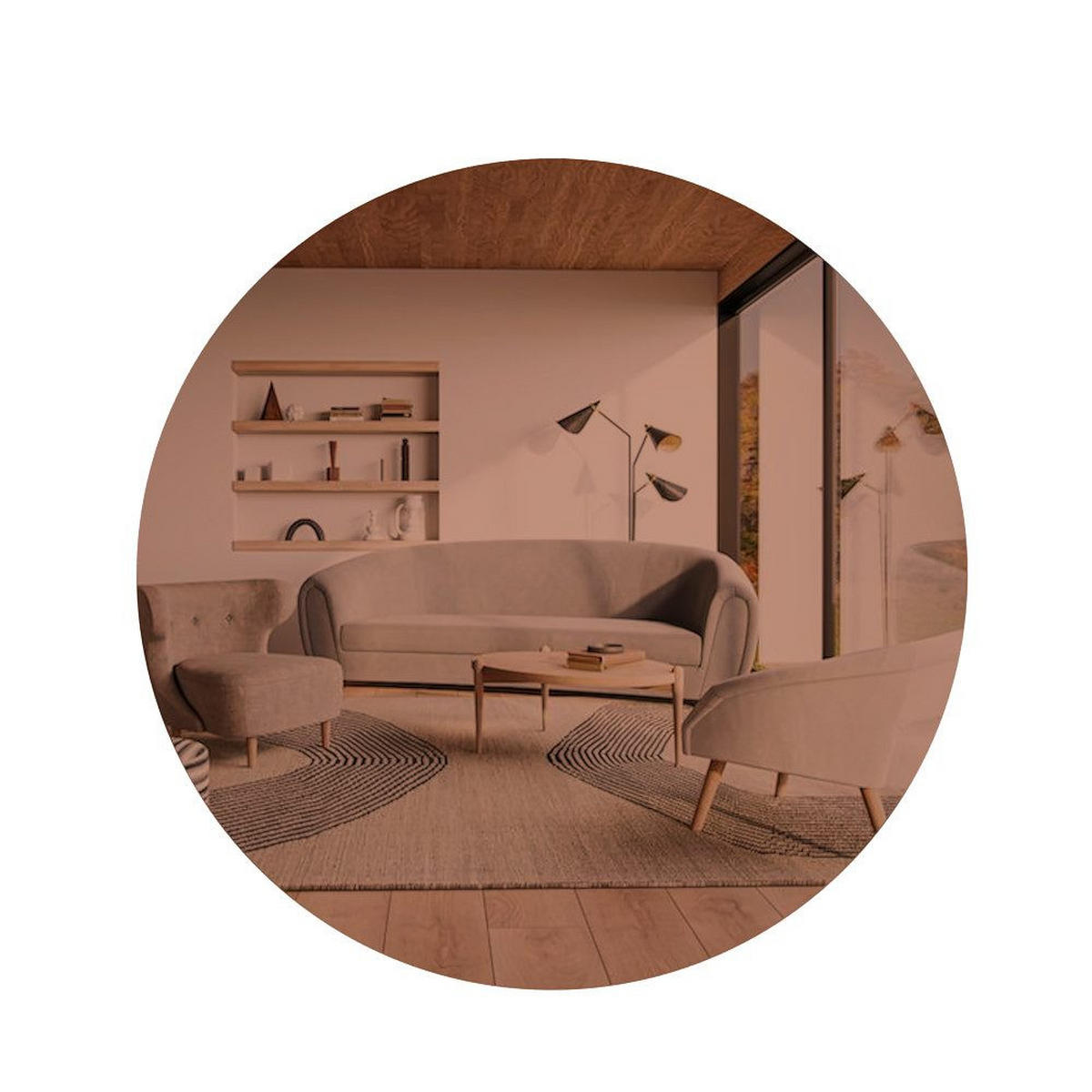 BADSPIEGEL 70x70 cm Bronze goldfarbener Rahmen Runder Wandspiegel - Bronzefarben, Glas (70/70/2cm) - Ibonto