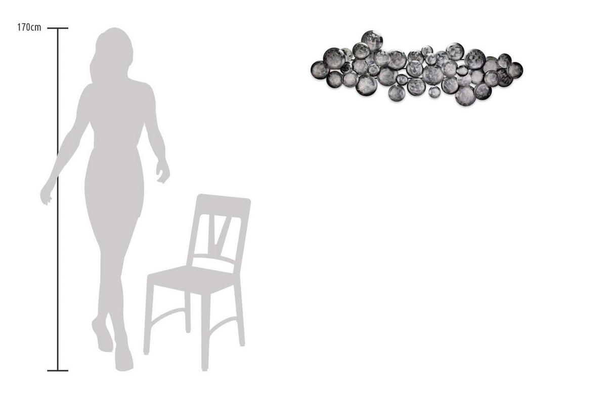 WANDDEKO Silber 111/38 cm - Silberfarben, Metall (2.6/38/7cm) - KUNSTLOFT