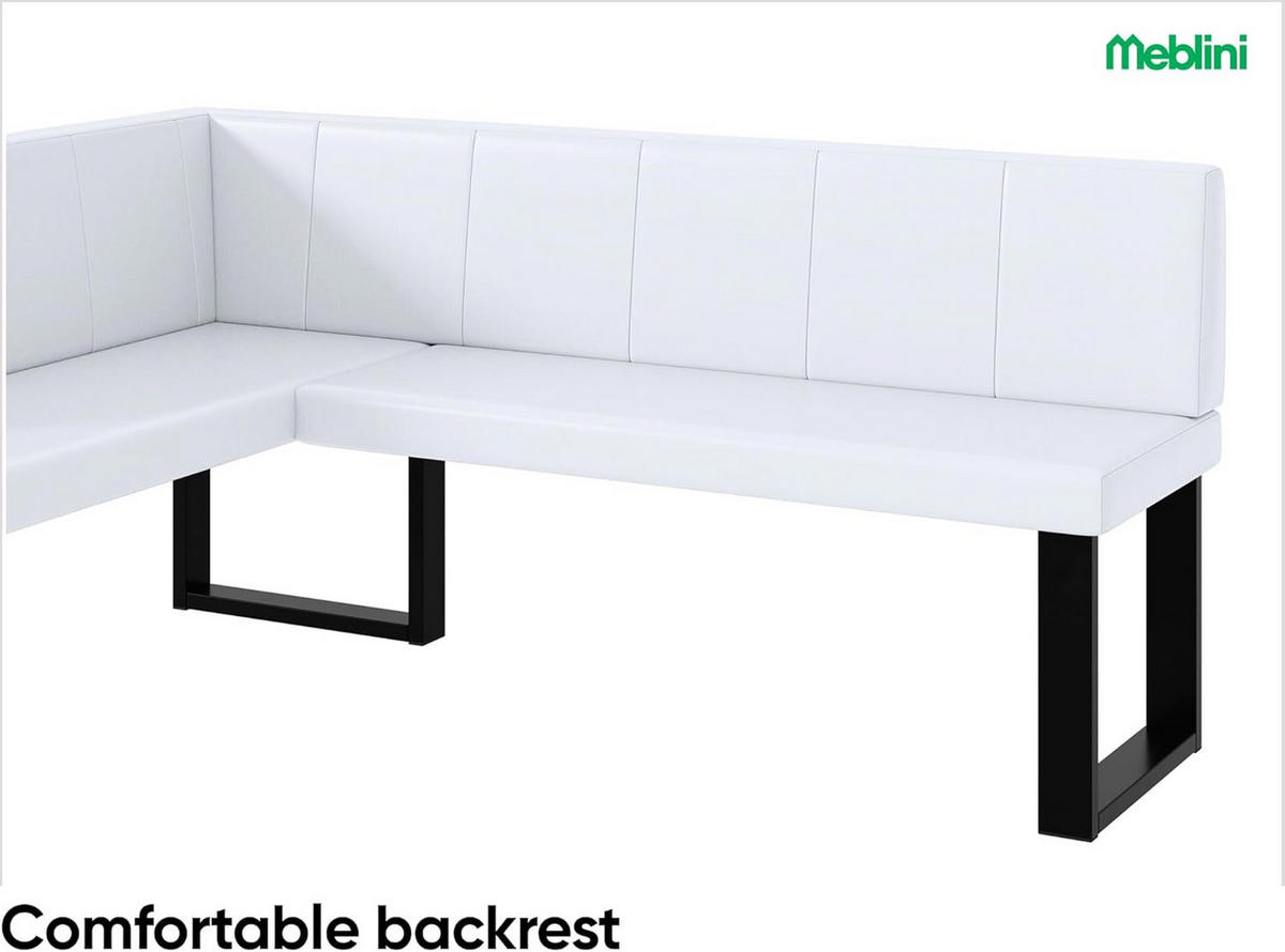 ECKBANK PETER_U - Weiß, Leder (128/168cm) - Meblini