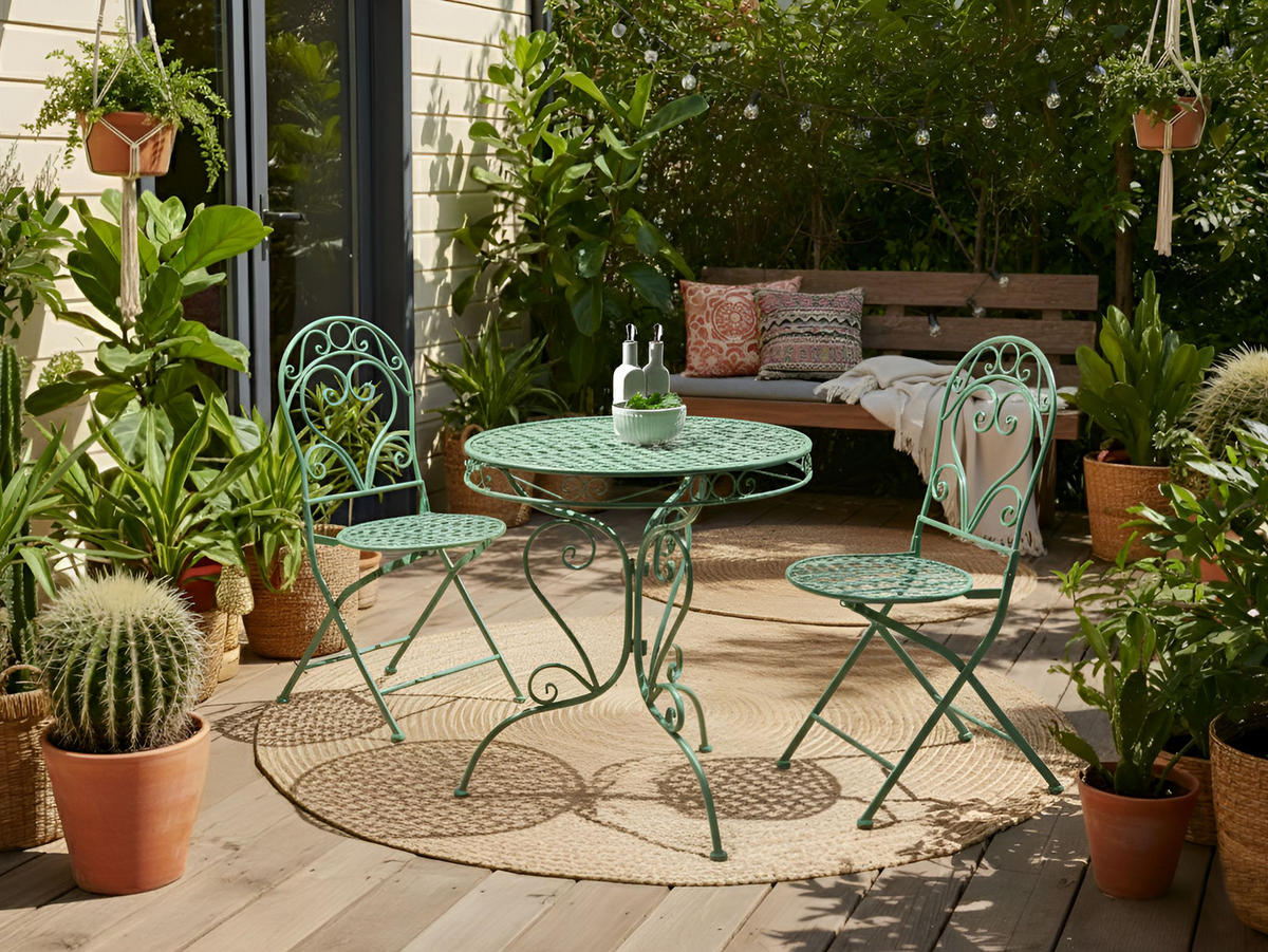 BISTRO STOLEK 70/70 cm Kov Zelený Albinia - zelená barva, kov (70/70/74cm) - Beliani