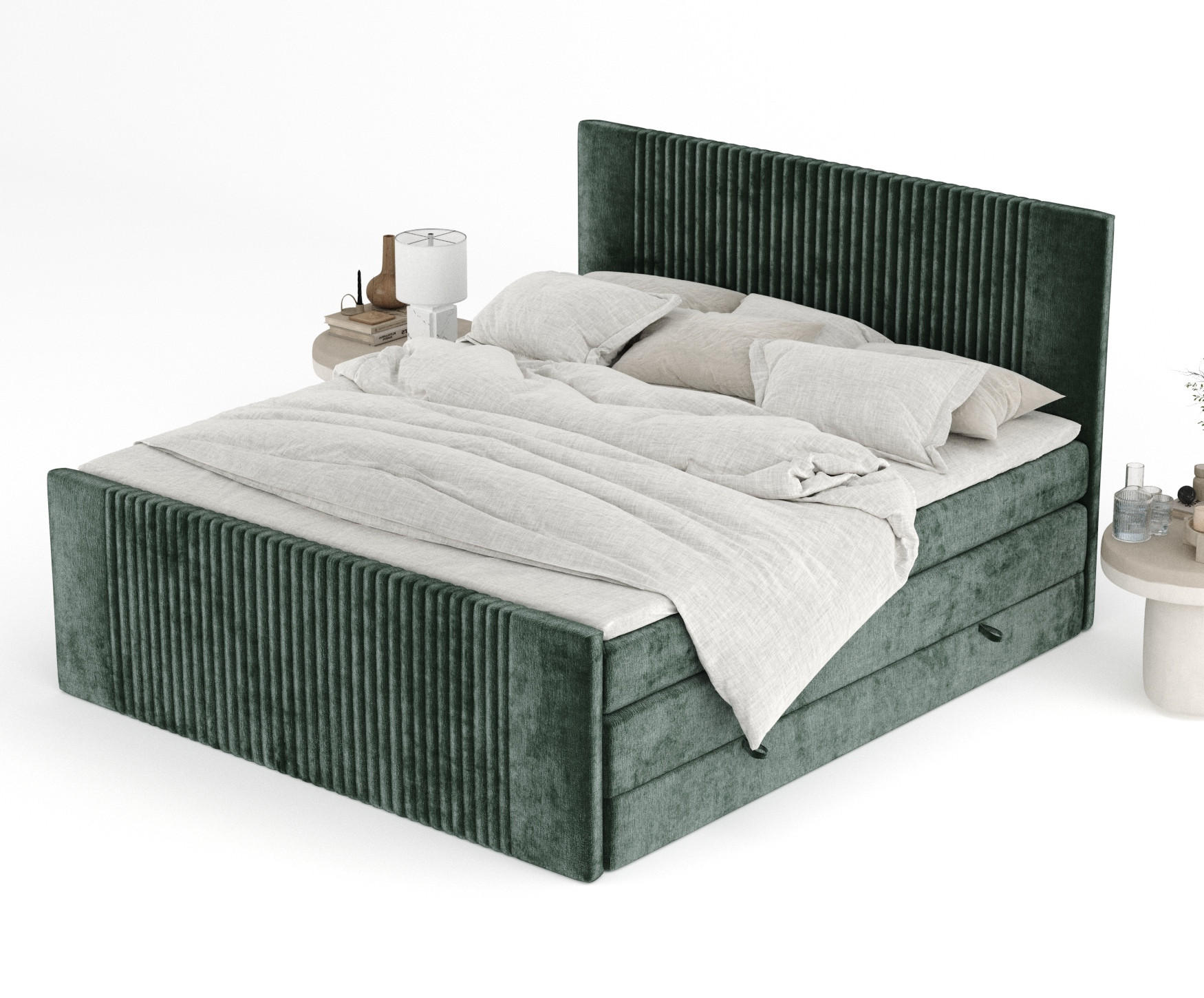 Maison de Reve Boxspringbett Grün 140x200 cm