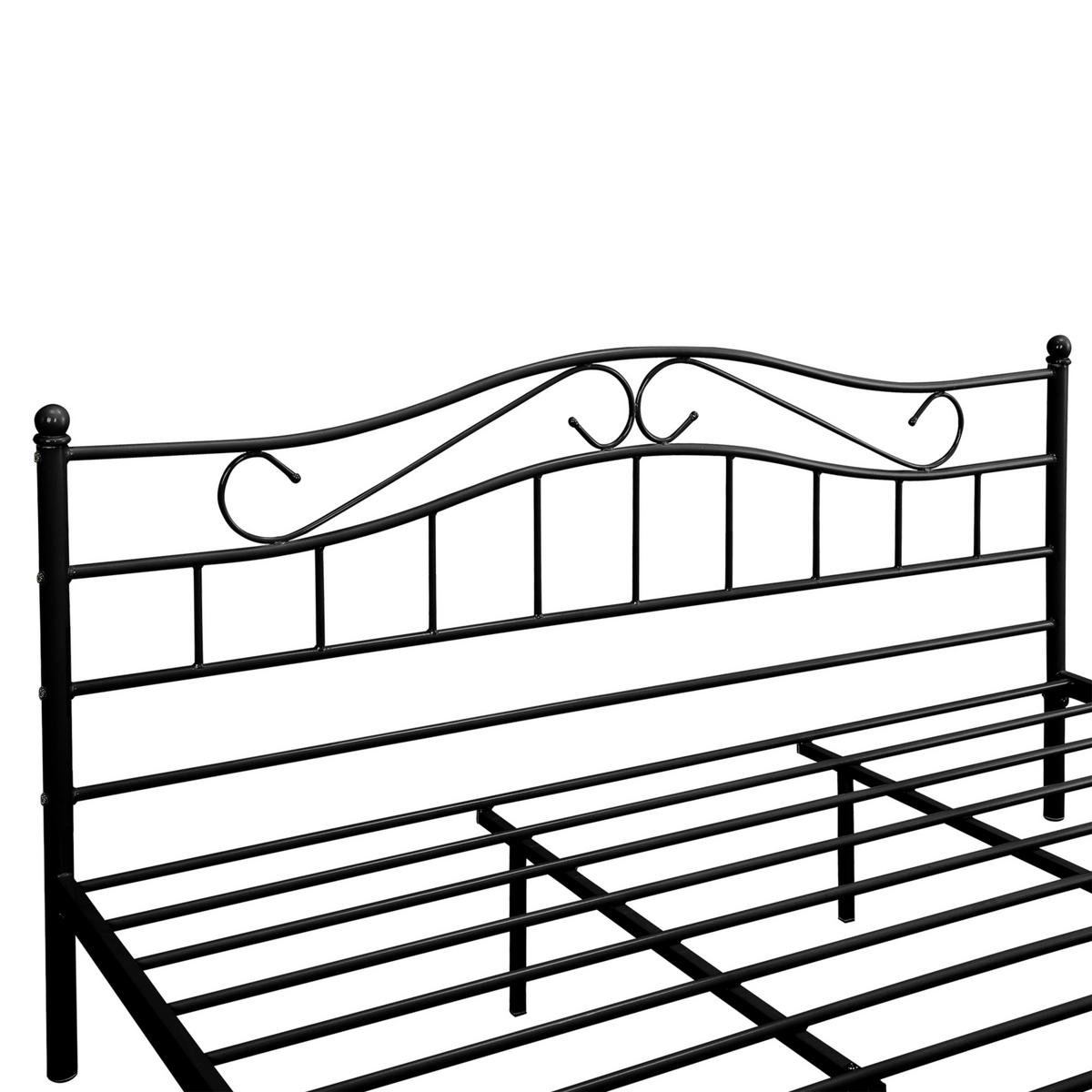 METALLBETT Florenz - Schwarz, Metall (180/200cm) - [en.casa]