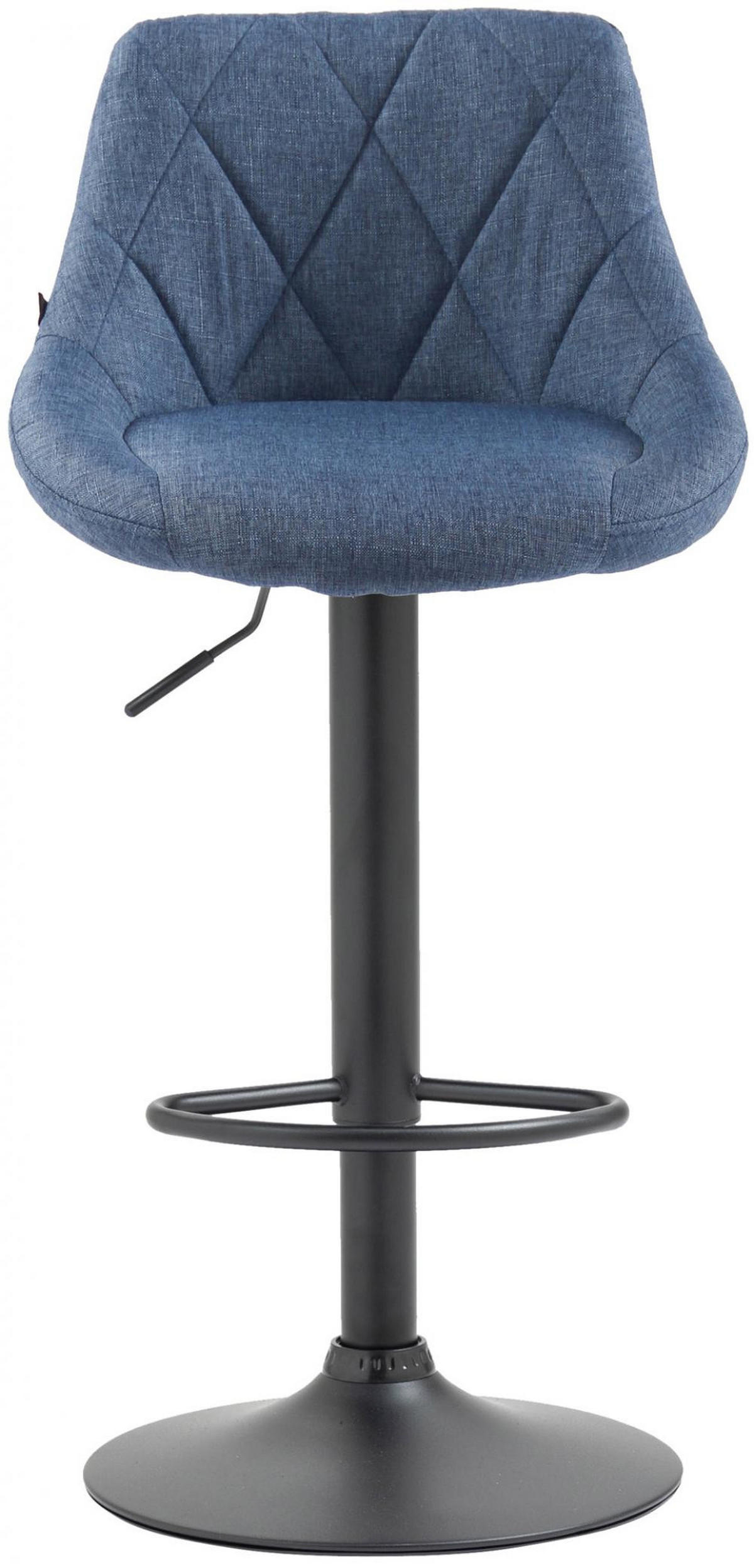 BARHOCKER Stoff blau - Blau/Schwarz, Textil/Metall (46/83/49cm) - CLP