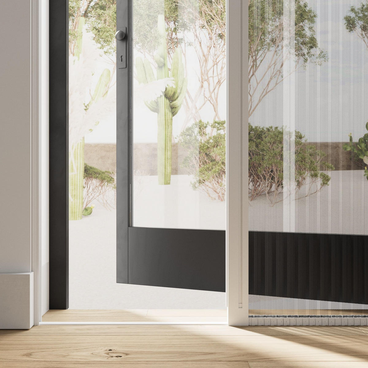 INSEKTENSCHUTZTÜR plissiert weiß - Weiß, Textil (96/206/3.7cm) - Cocoon Home Concepts