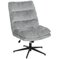 BÜROSTUHL Ohne Armlehnen Gepolsterter Schreibtischstuhl mit Breiter Polster - Schwarz/Grau, Textil/Metall (63.5/102/81cm) - HOMCOM